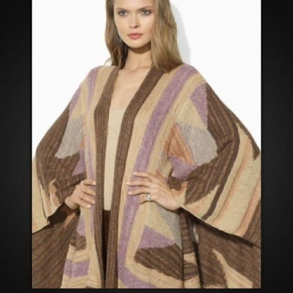 Ralph Lauren Pastel Painted Desert Serape One Shoulder Hand-Knit Dress - Picture 6 of 16